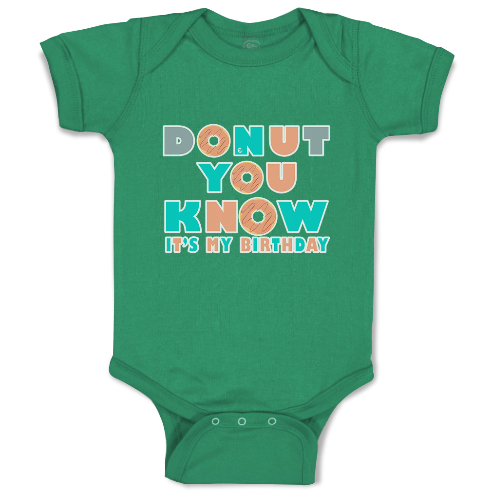 Baby Bodysuit Donut You Know It Is My Birthday Donut Boy & Girl Baby Clothes - Picture 8 of 21