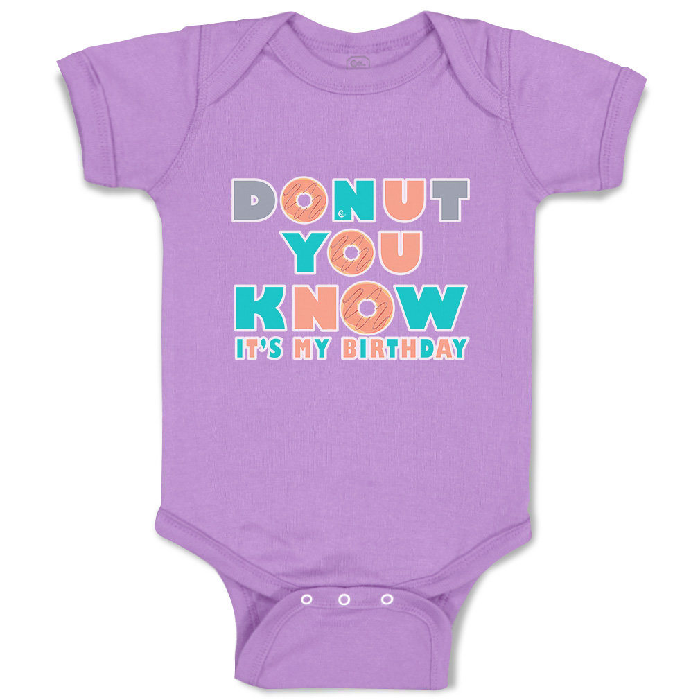 Baby Bodysuit Donut You Know It Is My Birthday Donut Boy & Girl Baby Clothes - Picture 9 of 21