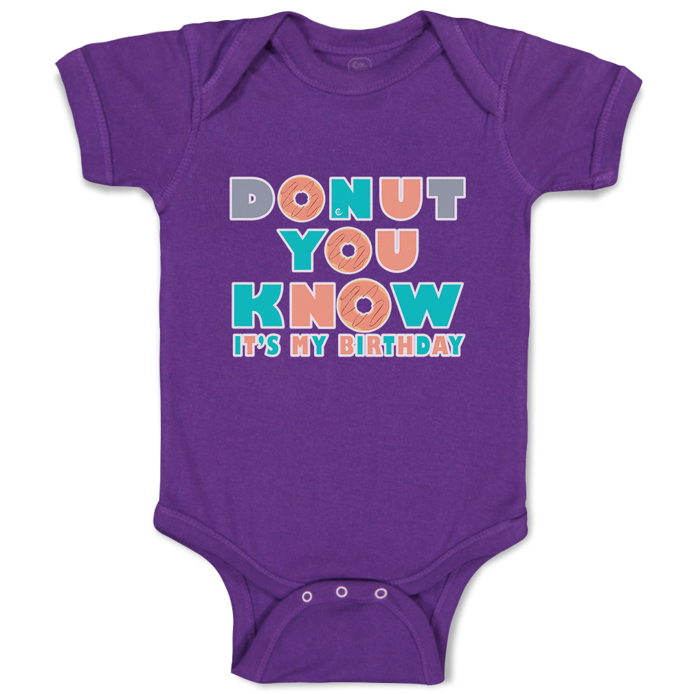 Baby Bodysuit Donut You Know It Is My Birthday Donut Boy & Girl Baby Clothes - Picture 13 of 21