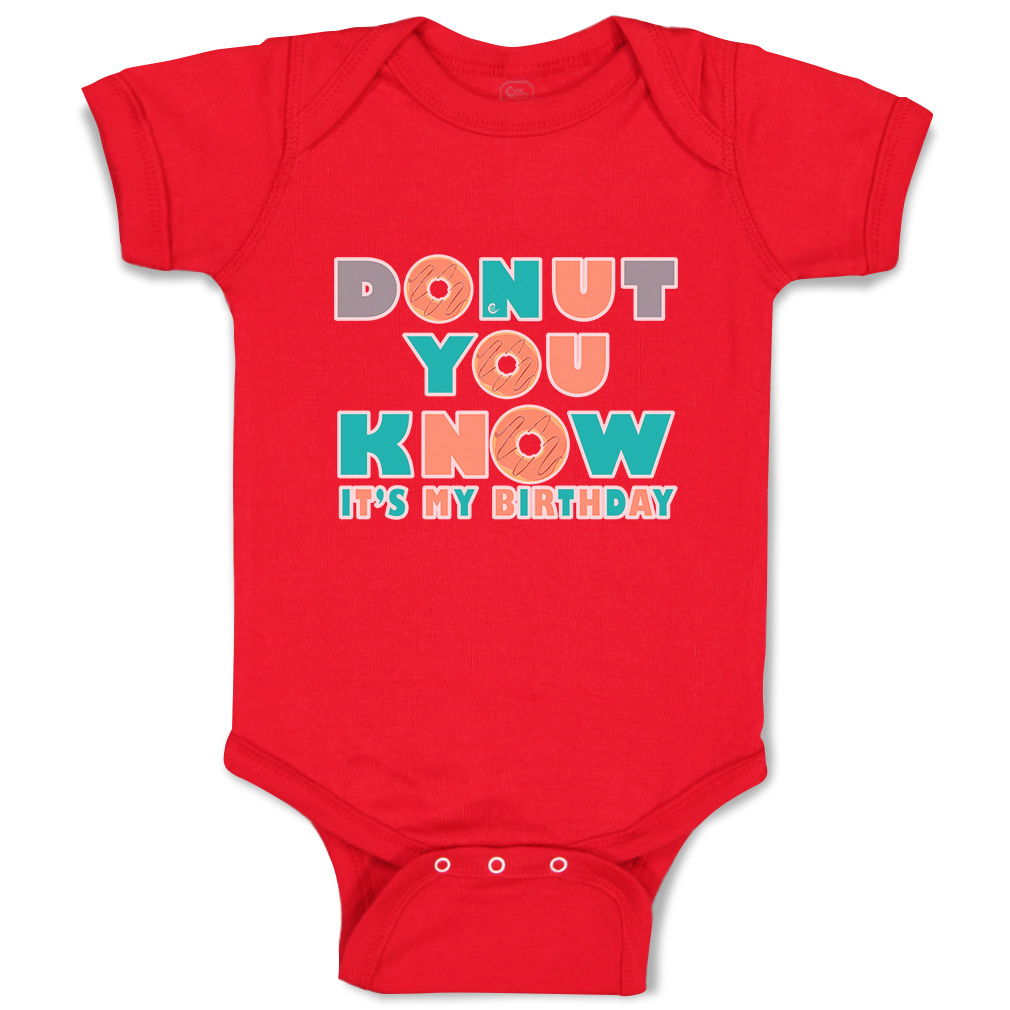 Baby Bodysuit Donut You Know It Is My Birthday Donut Boy & Girl Baby Clothes - Picture 14 of 21