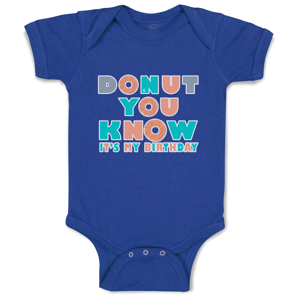 Baby Bodysuit Donut You Know It Is My Birthday Donut Boy & Girl Baby Clothes - Picture 15 of 21