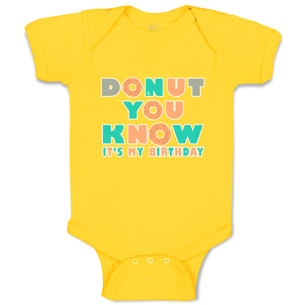 Baby Bodysuit Donut You Know It Is My Birthday Donut Boy & Girl Baby Clothes - Picture 19 of 21