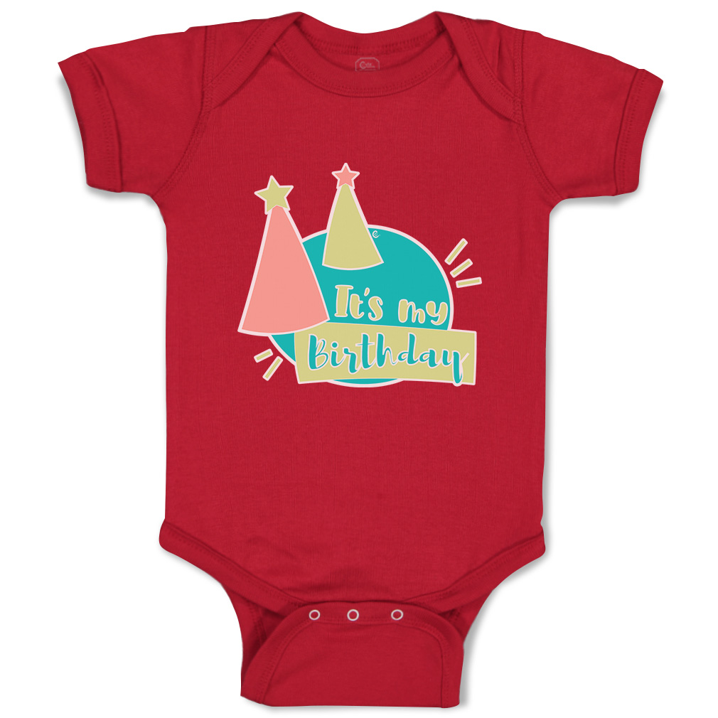 Baby Bodysuit It Is My Birthday Hat Star Funny Cotton Boy & Girl Baby Clothes - Picture 6 of 21