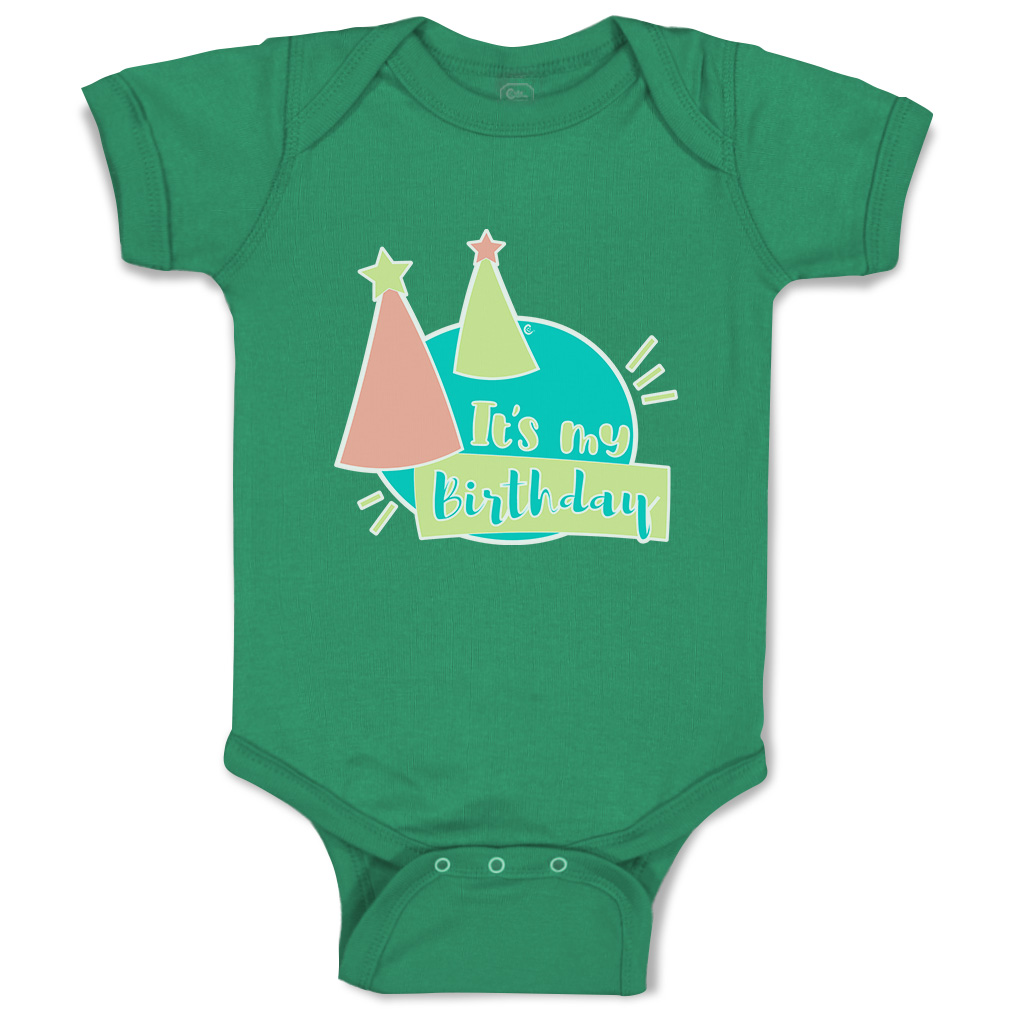 Baby Bodysuit It Is My Birthday Hat Star Funny Cotton Boy & Girl Baby Clothes - Picture 8 of 21