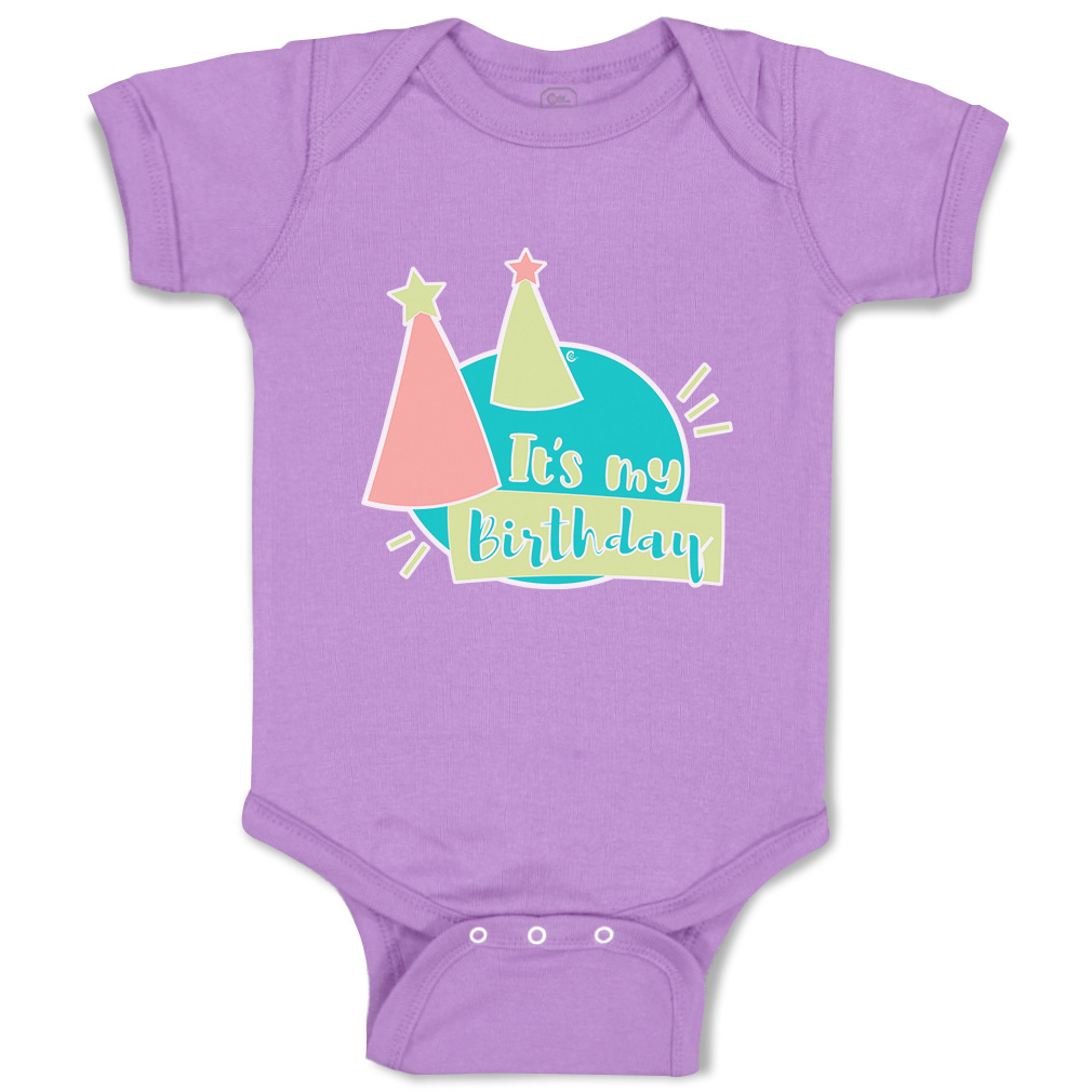 Baby Bodysuit It Is My Birthday Hat Star Funny Cotton Boy & Girl Baby Clothes - Picture 9 of 21
