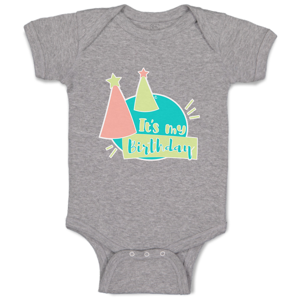 Baby Bodysuit It Is My Birthday Hat Star Funny Cotton Boy & Girl Baby Clothes - Picture 12 of 21