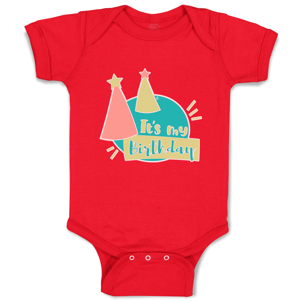 Baby Bodysuit It Is My Birthday Hat Star Funny Cotton Boy & Girl Baby Clothes - Picture 14 of 21