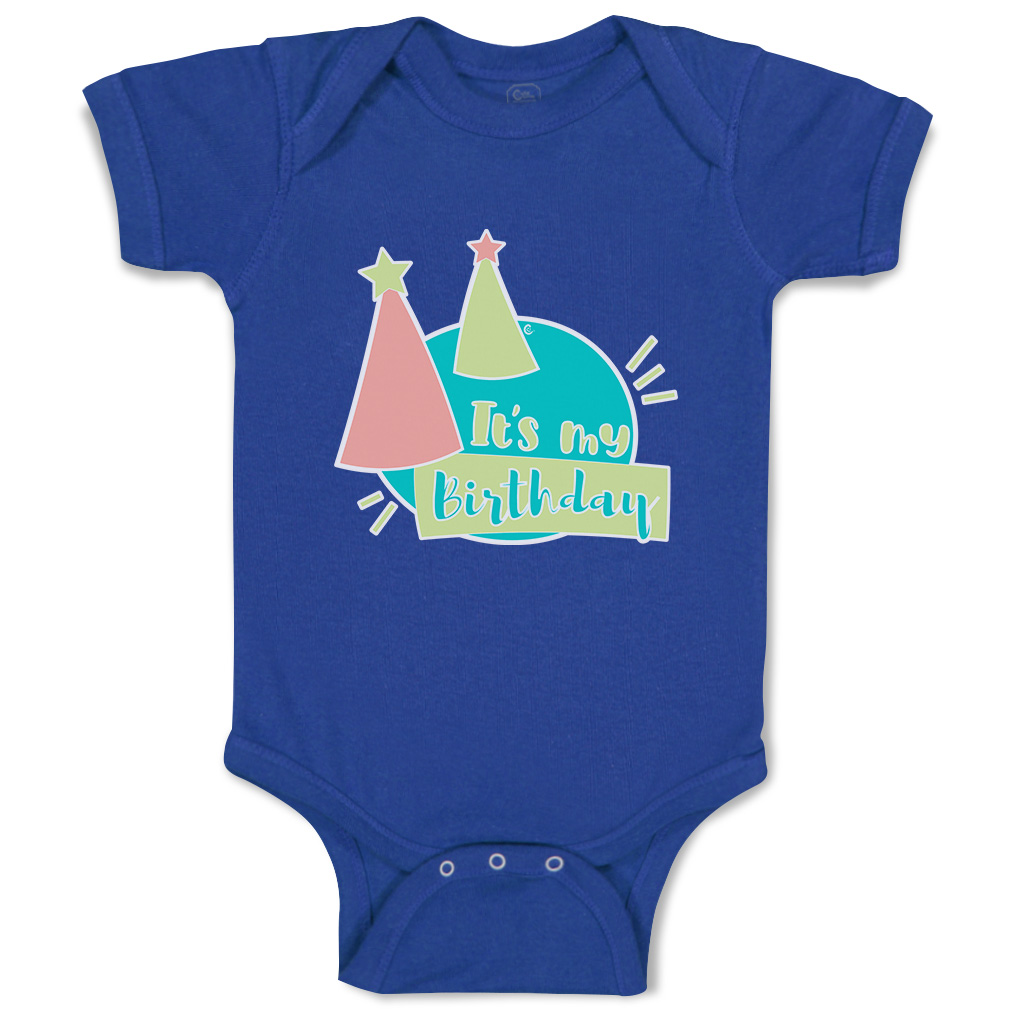 Baby Bodysuit It Is My Birthday Hat Star Funny Cotton Boy & Girl Baby Clothes - Picture 15 of 21