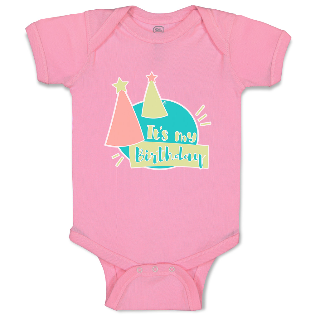 Baby Bodysuit It Is My Birthday Hat Star Funny Cotton Boy & Girl Baby Clothes - Picture 16 of 21