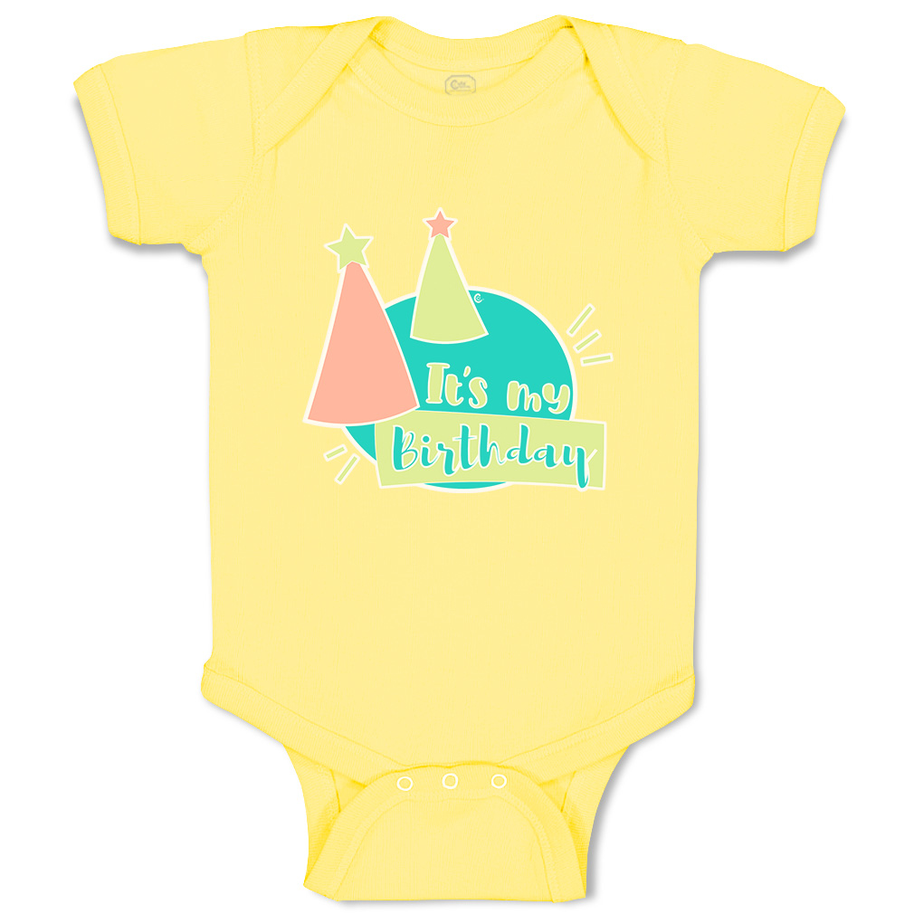 Baby Bodysuit It Is My Birthday Hat Star Funny Cotton Boy & Girl Baby Clothes - Picture 18 of 21