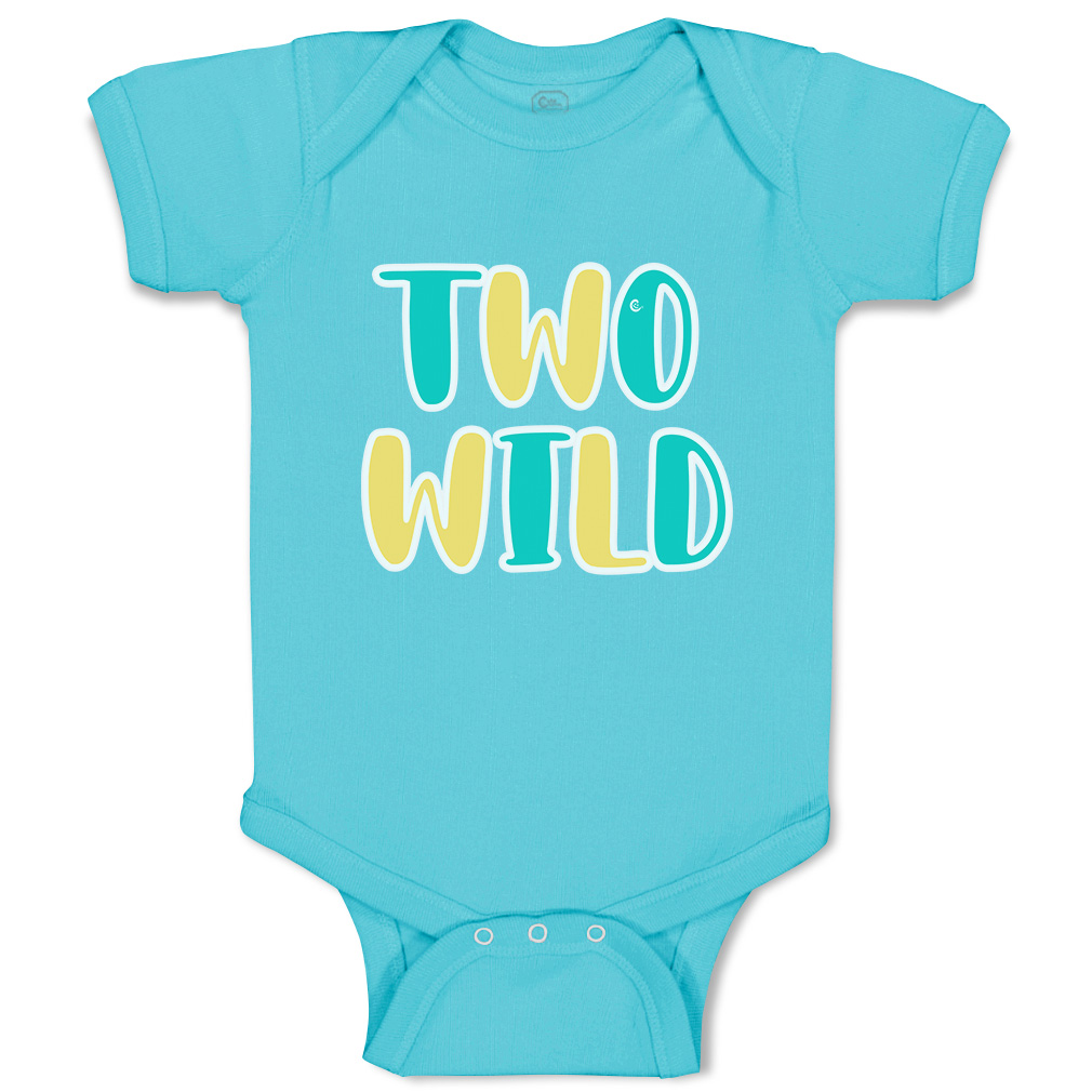 Baby Bodysuit 2 Wild Birthday Funny Cotton Boy & Girl Baby Clothes - Picture 21 of 21