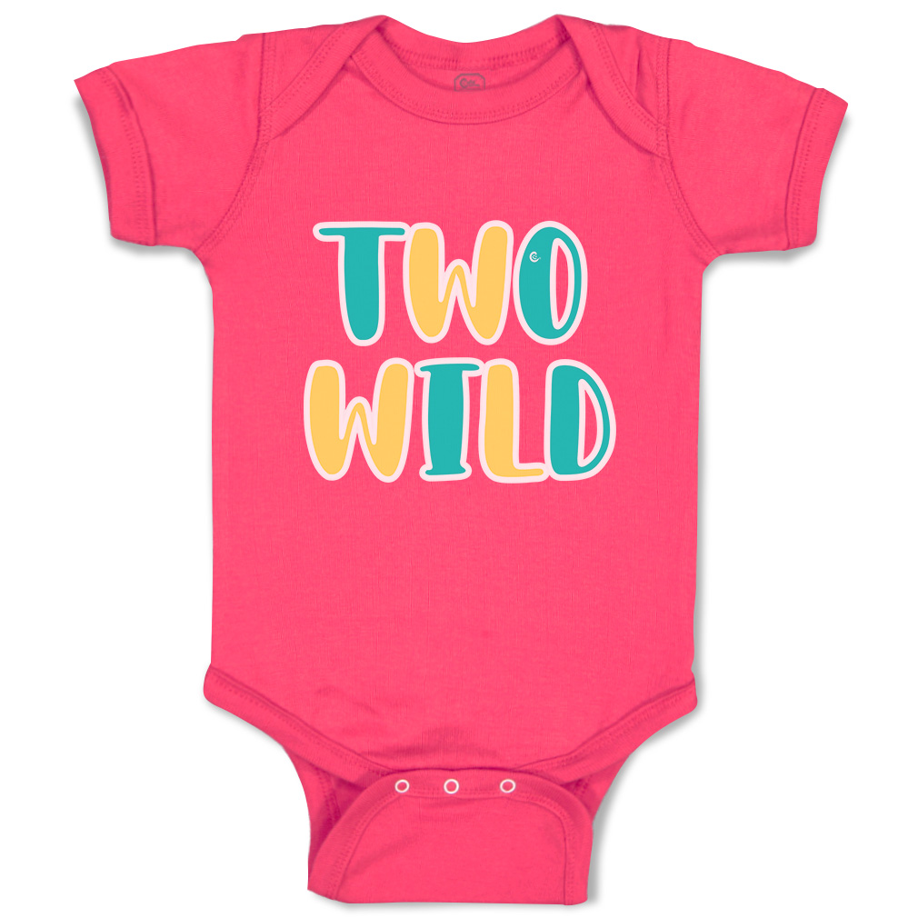 Baby Bodysuit 2 Wild Birthday Funny Cotton Boy & Girl Baby Clothes - Picture 7 of 21