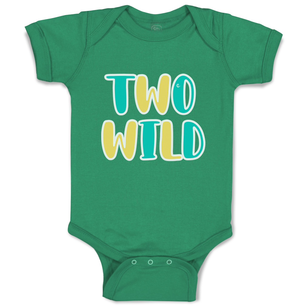 Baby Bodysuit 2 Wild Birthday Funny Cotton Boy & Girl Baby Clothes - Picture 8 of 21