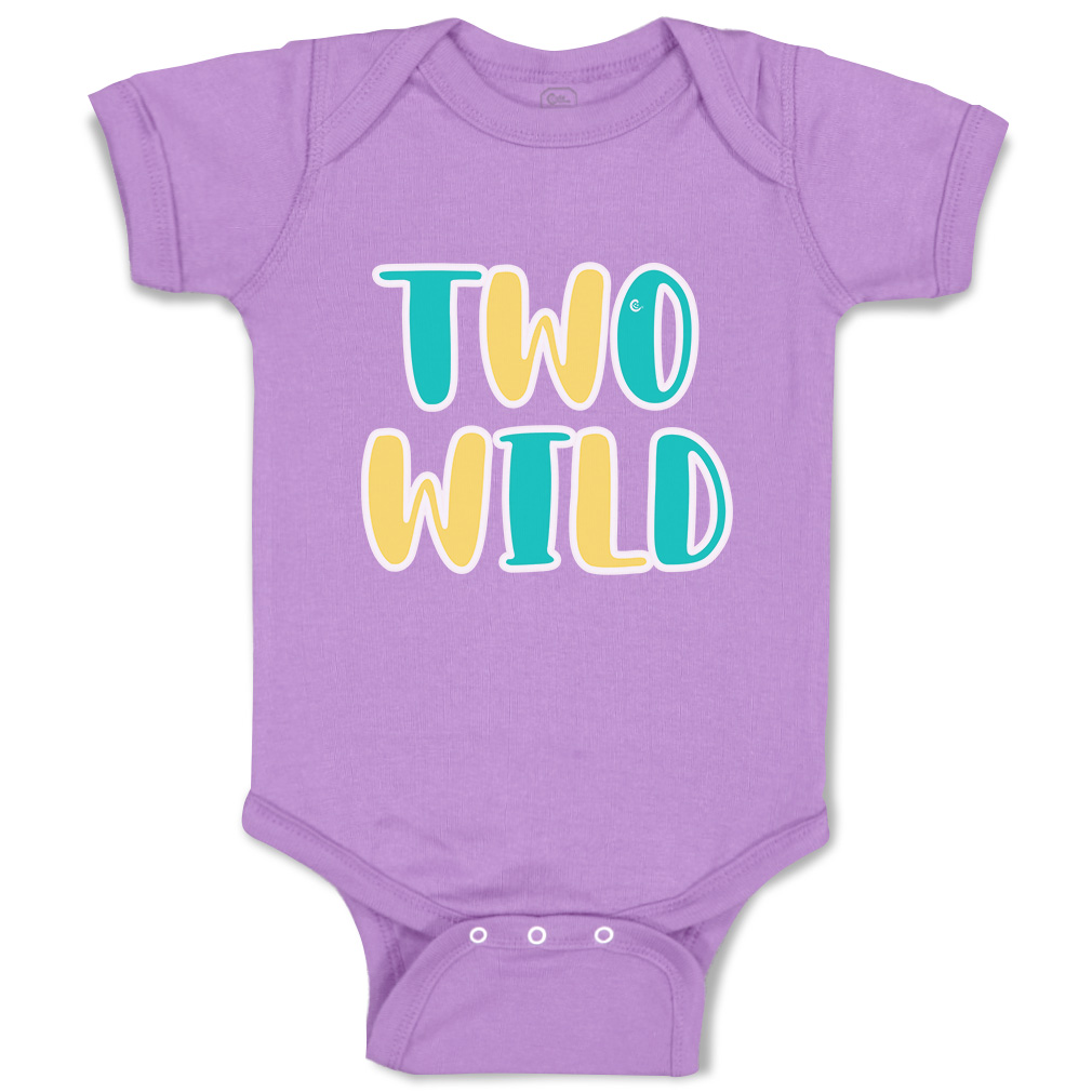 Baby Bodysuit 2 Wild Birthday Funny Cotton Boy & Girl Baby Clothes - Picture 9 of 21