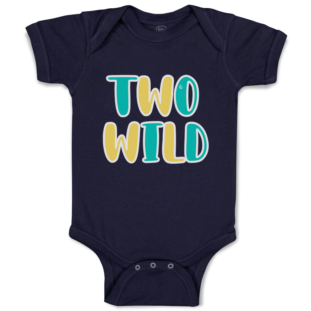 Baby Bodysuit 2 Wild Birthday Funny Cotton Boy & Girl Baby Clothes - Picture 11 of 21