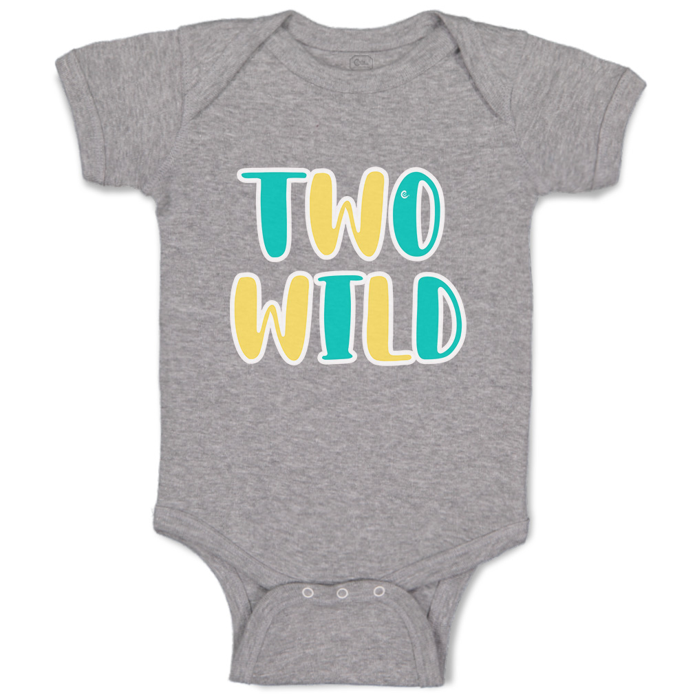 Baby Bodysuit 2 Wild Birthday Funny Cotton Boy & Girl Baby Clothes - Picture 12 of 21