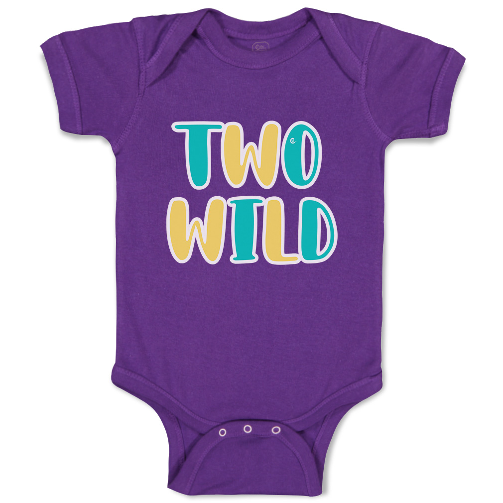 Baby Bodysuit 2 Wild Birthday Funny Cotton Boy & Girl Baby Clothes - Picture 13 of 21