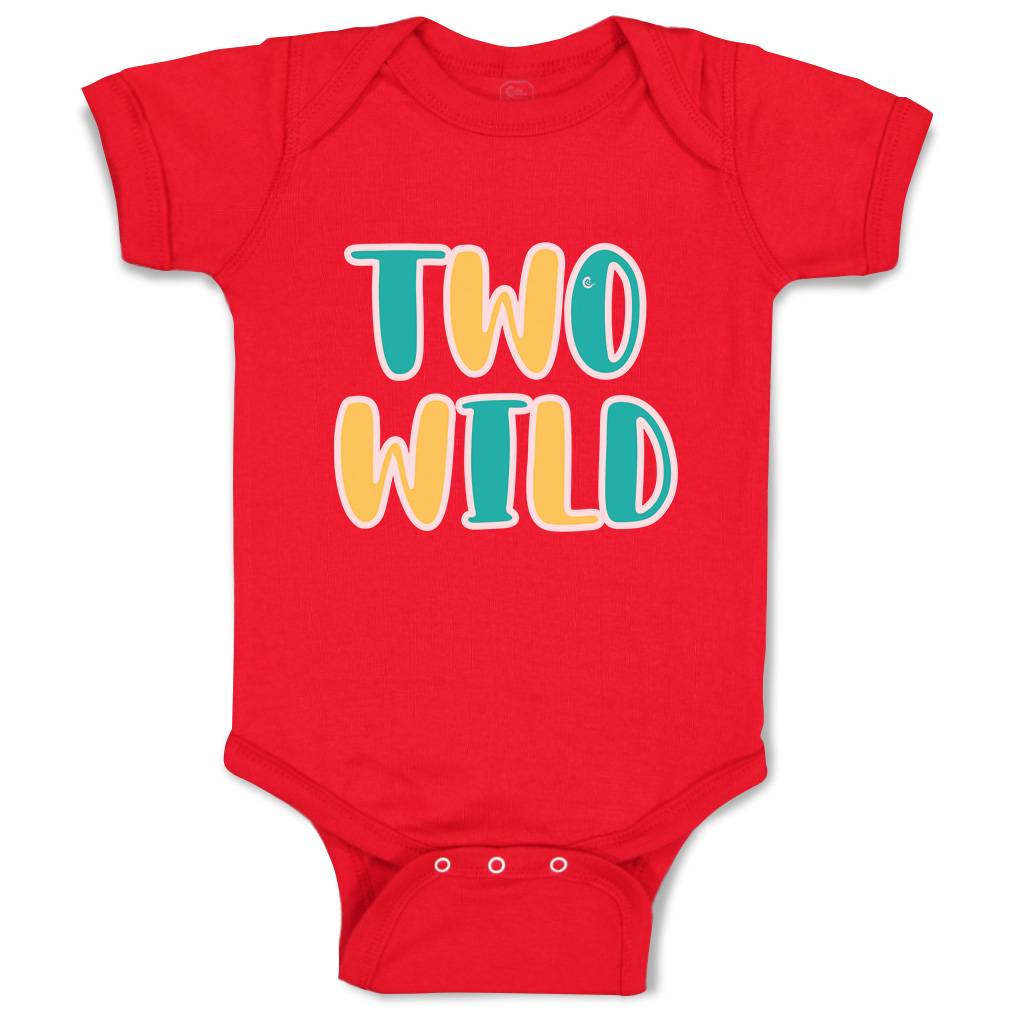 Baby Bodysuit 2 Wild Birthday Funny Cotton Boy & Girl Baby Clothes - Picture 14 of 21