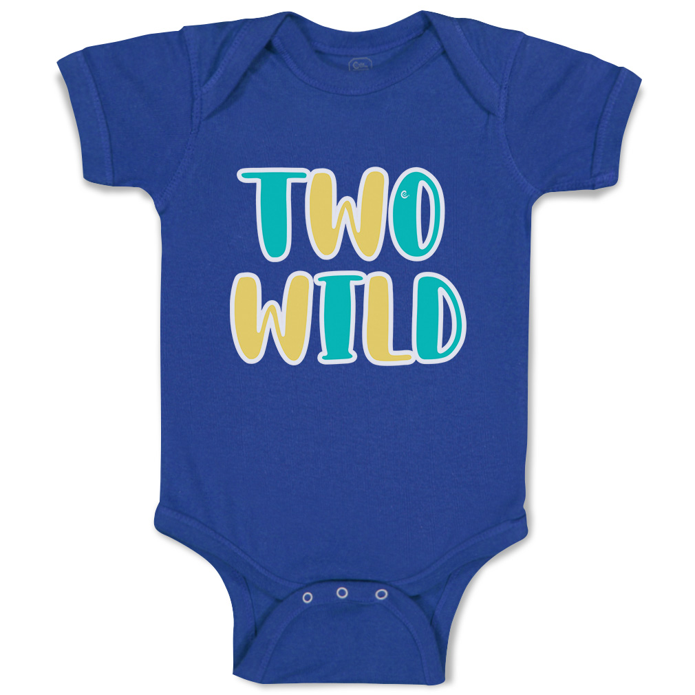 Baby Bodysuit 2 Wild Birthday Funny Cotton Boy & Girl Baby Clothes - Picture 15 of 21