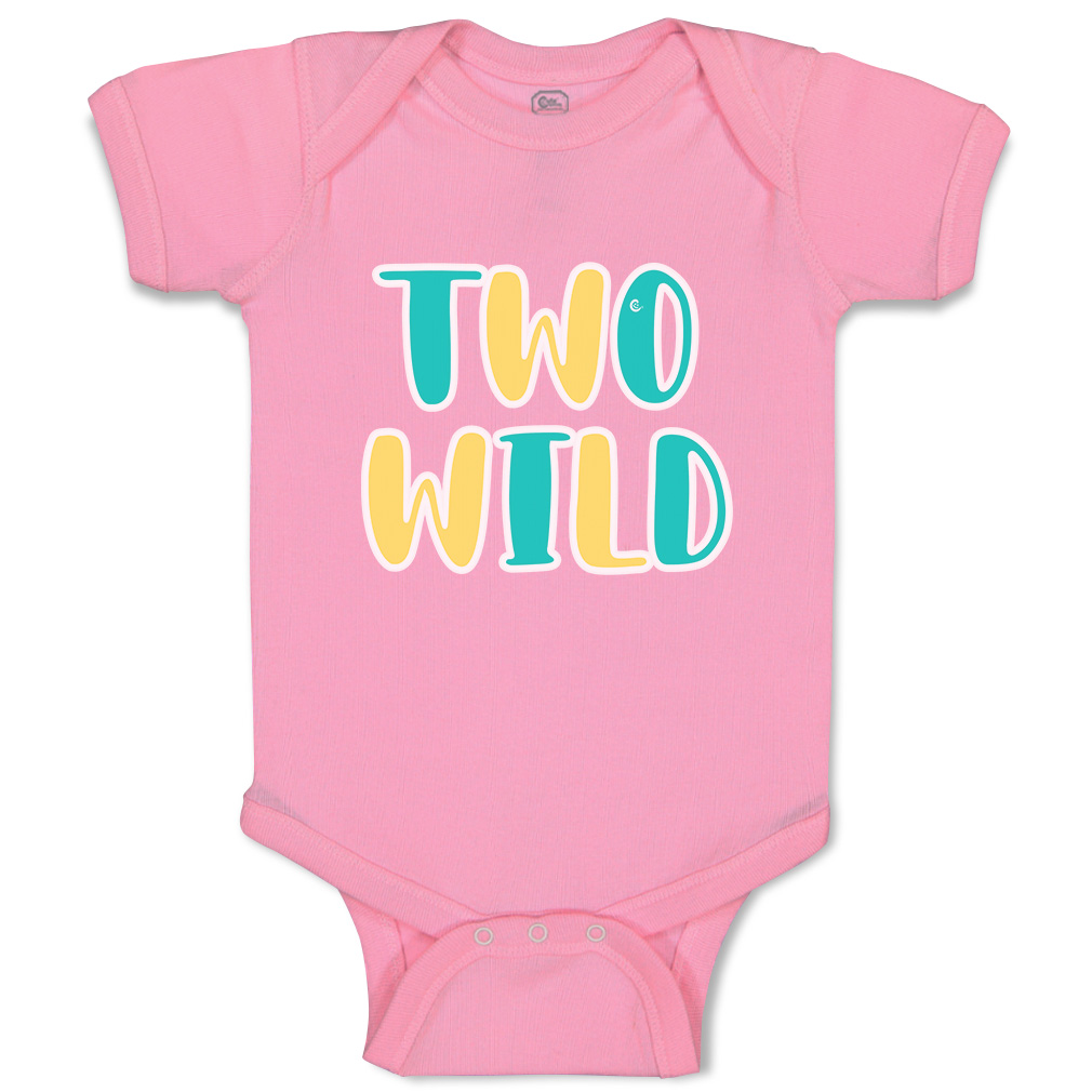Baby Bodysuit 2 Wild Birthday Funny Cotton Boy & Girl Baby Clothes - Picture 16 of 21