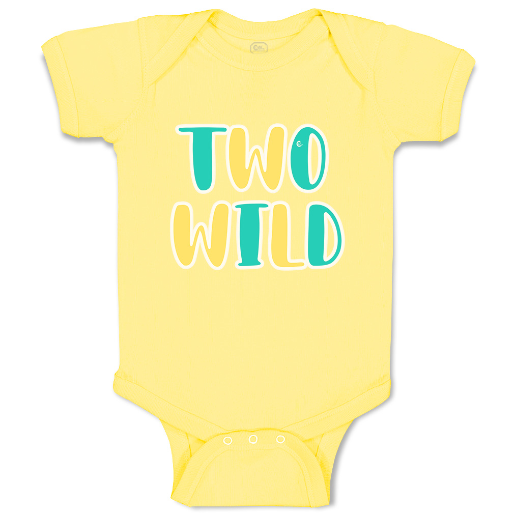 Baby Bodysuit 2 Wild Birthday Funny Cotton Boy & Girl Baby Clothes - Picture 18 of 21