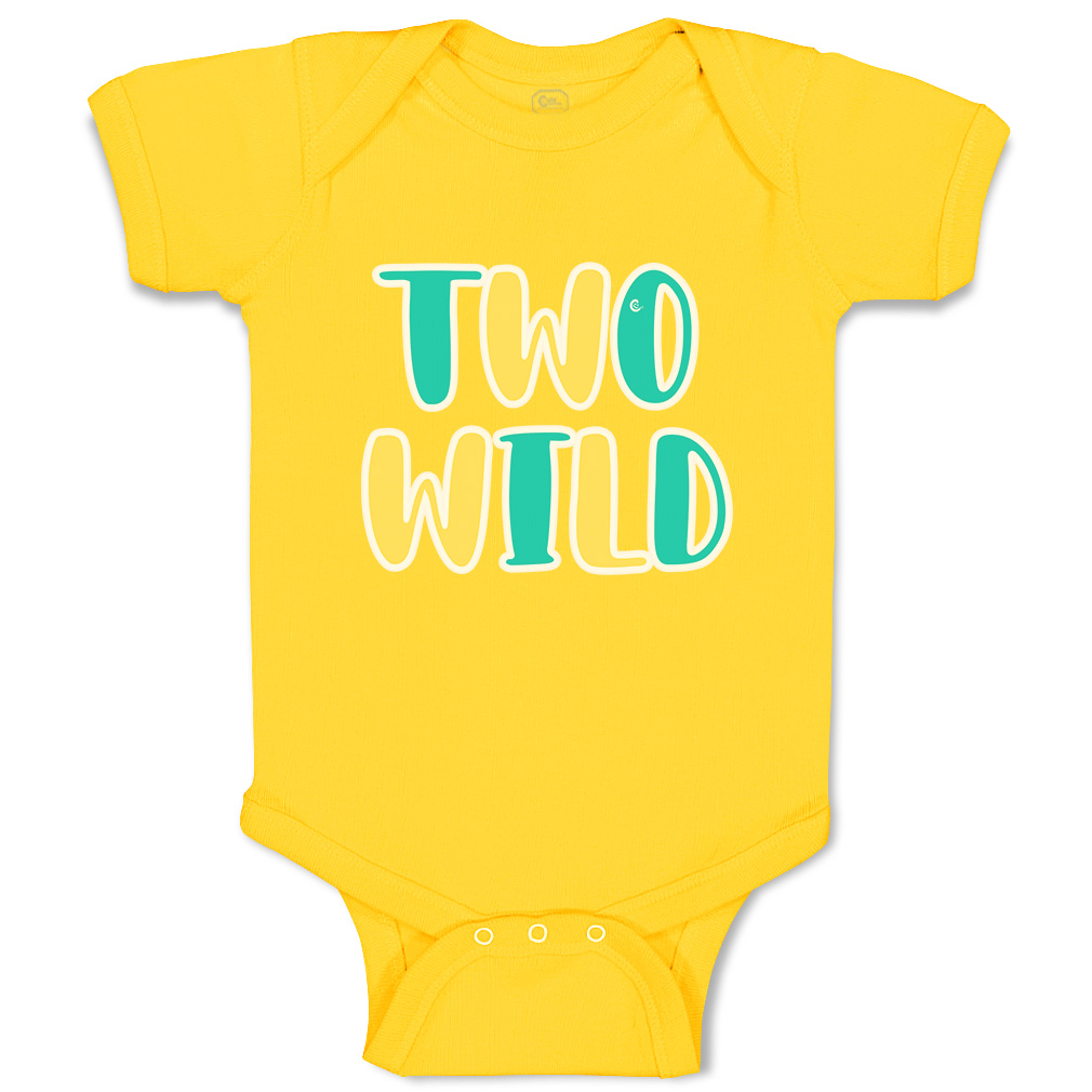 Baby Bodysuit 2 Wild Birthday Funny Cotton Boy & Girl Baby Clothes - Picture 19 of 21