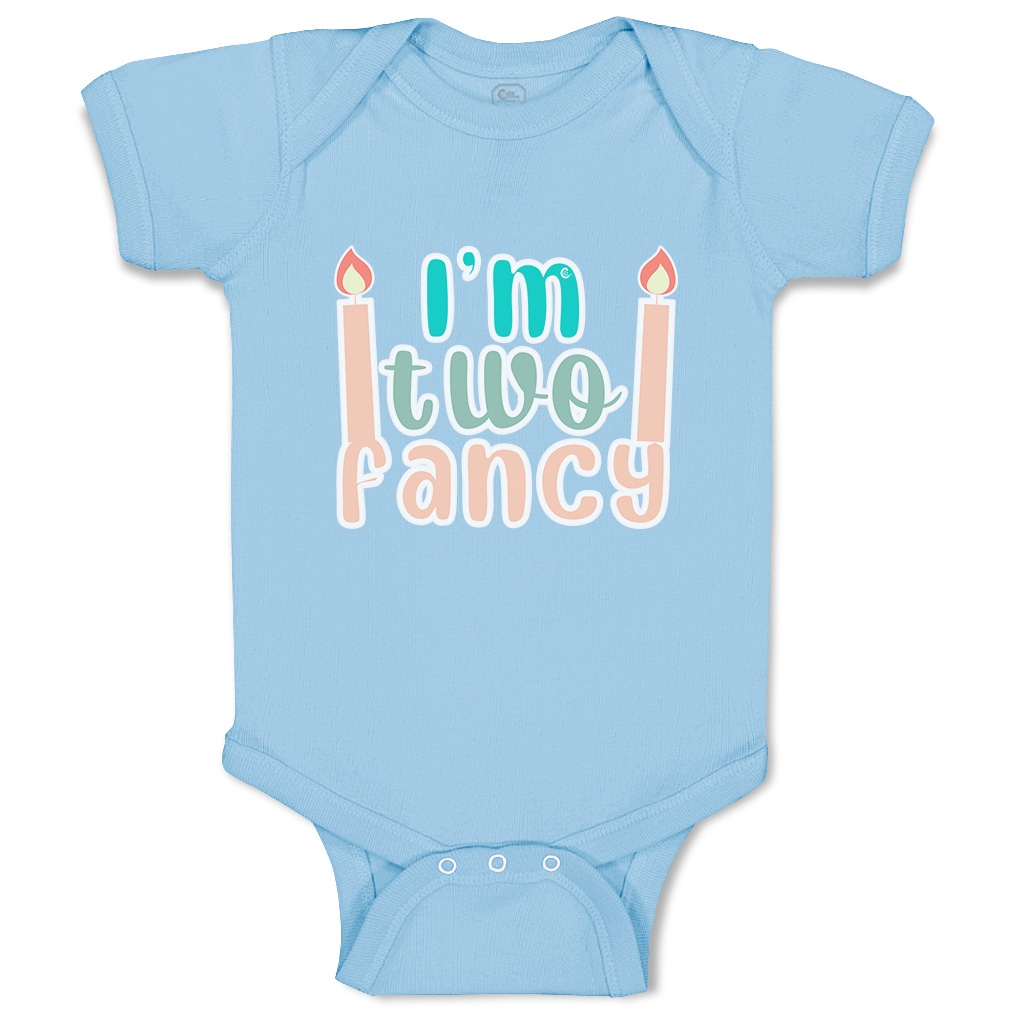 Baby Bodysuit I Am 2 Fancy Candles Funny Cotton Boy & Girl Baby Clothes - Picture 10 of 21