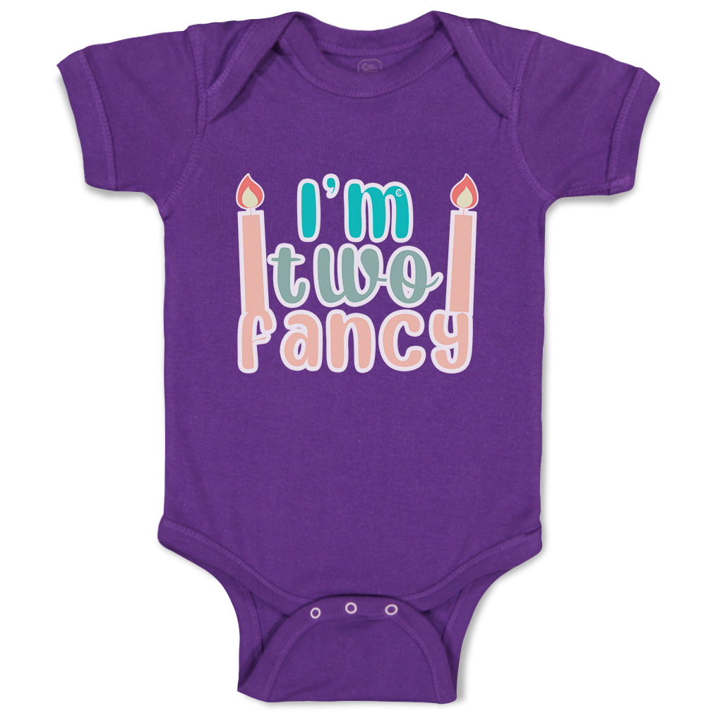 Baby Bodysuit I Am 2 Fancy Candles Funny Cotton Boy & Girl Baby Clothes - Picture 13 of 21