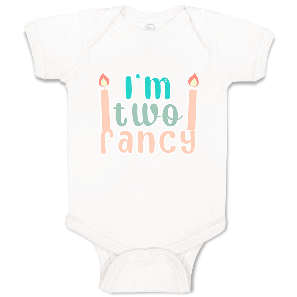 Baby Bodysuit I Am 2 Fancy Candles Funny Cotton Boy & Girl Baby Clothes - Picture 17 of 21