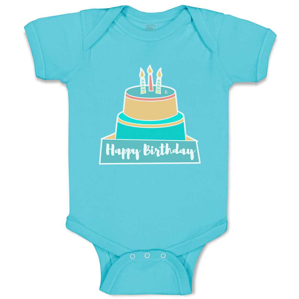 Baby Bodysuit Happy Birthday Cakes Funny Cotton Boy & Girl Baby Clothes - Picture 21 of 21