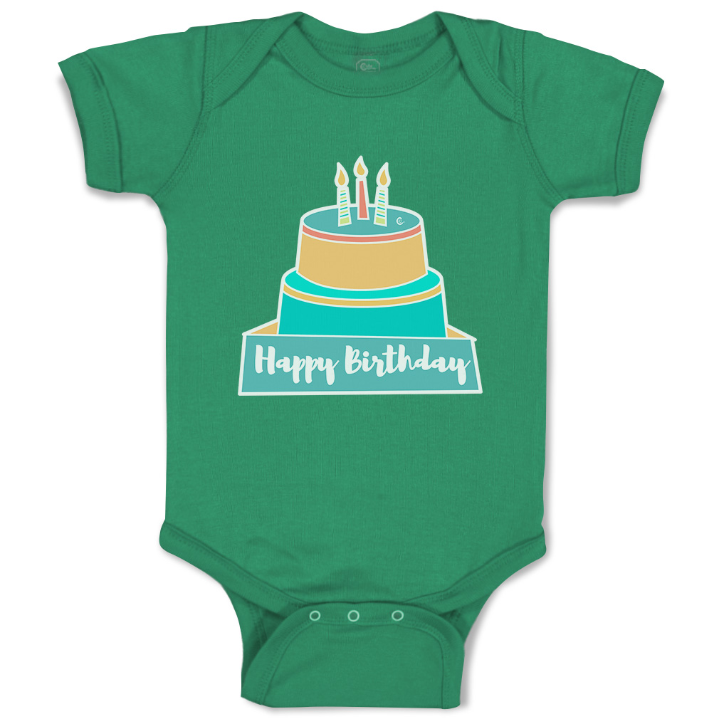 Baby Bodysuit Happy Birthday Cakes Funny Cotton Boy & Girl Baby Clothes - Picture 8 of 21