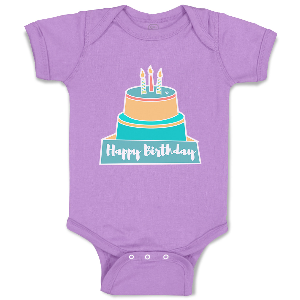 Baby Bodysuit Happy Birthday Cakes Funny Cotton Boy & Girl Baby Clothes - Picture 9 of 21