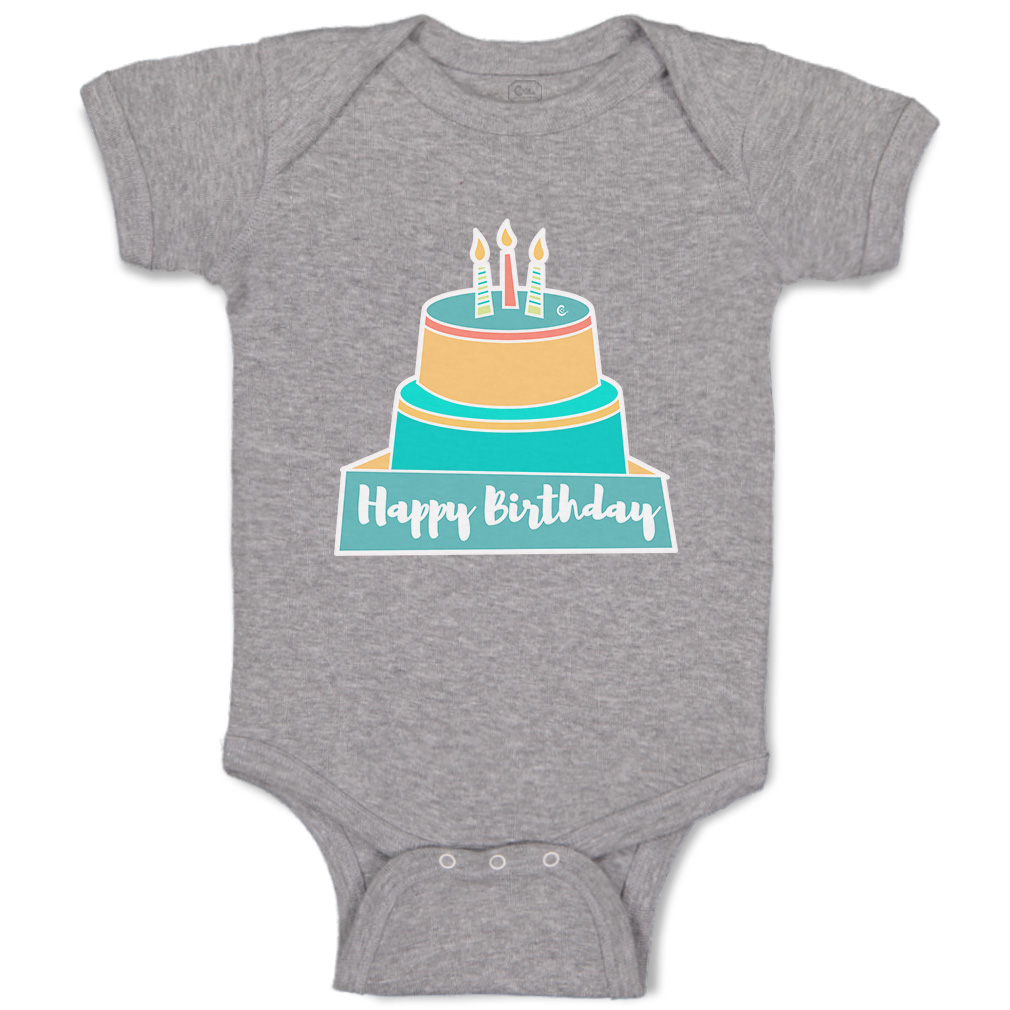 Baby Bodysuit Happy Birthday Cakes Funny Cotton Boy & Girl Baby Clothes - Picture 12 of 21