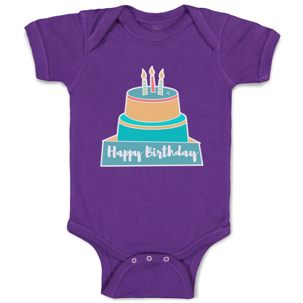 Baby Bodysuit Happy Birthday Cakes Funny Cotton Boy & Girl Baby Clothes - Picture 13 of 21