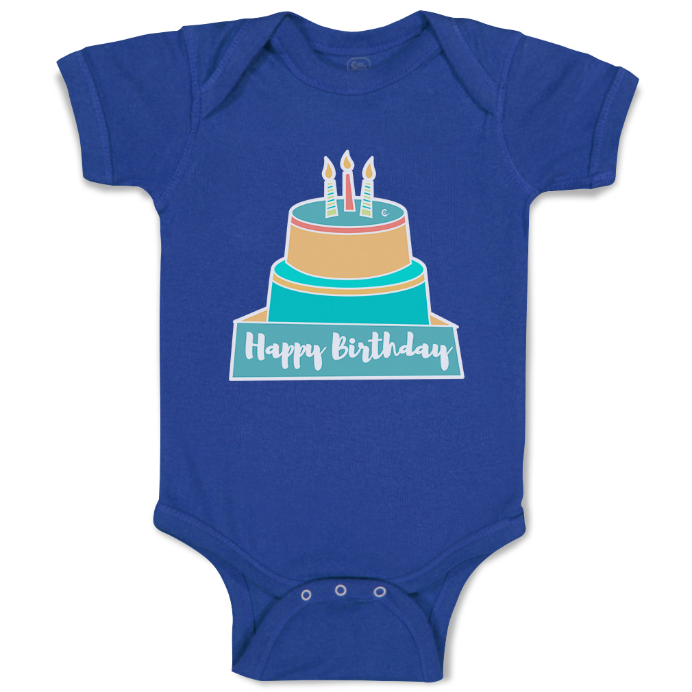 Baby Bodysuit Happy Birthday Cakes Funny Cotton Boy & Girl Baby Clothes - Picture 15 of 21