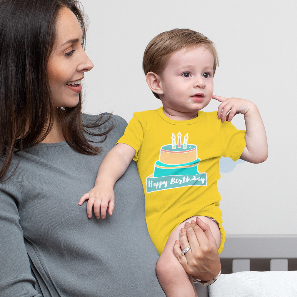 Baby Bodysuit Happy Birthday Cakes Funny Cotton Boy & Girl Baby Clothes - Picture 3 of 21