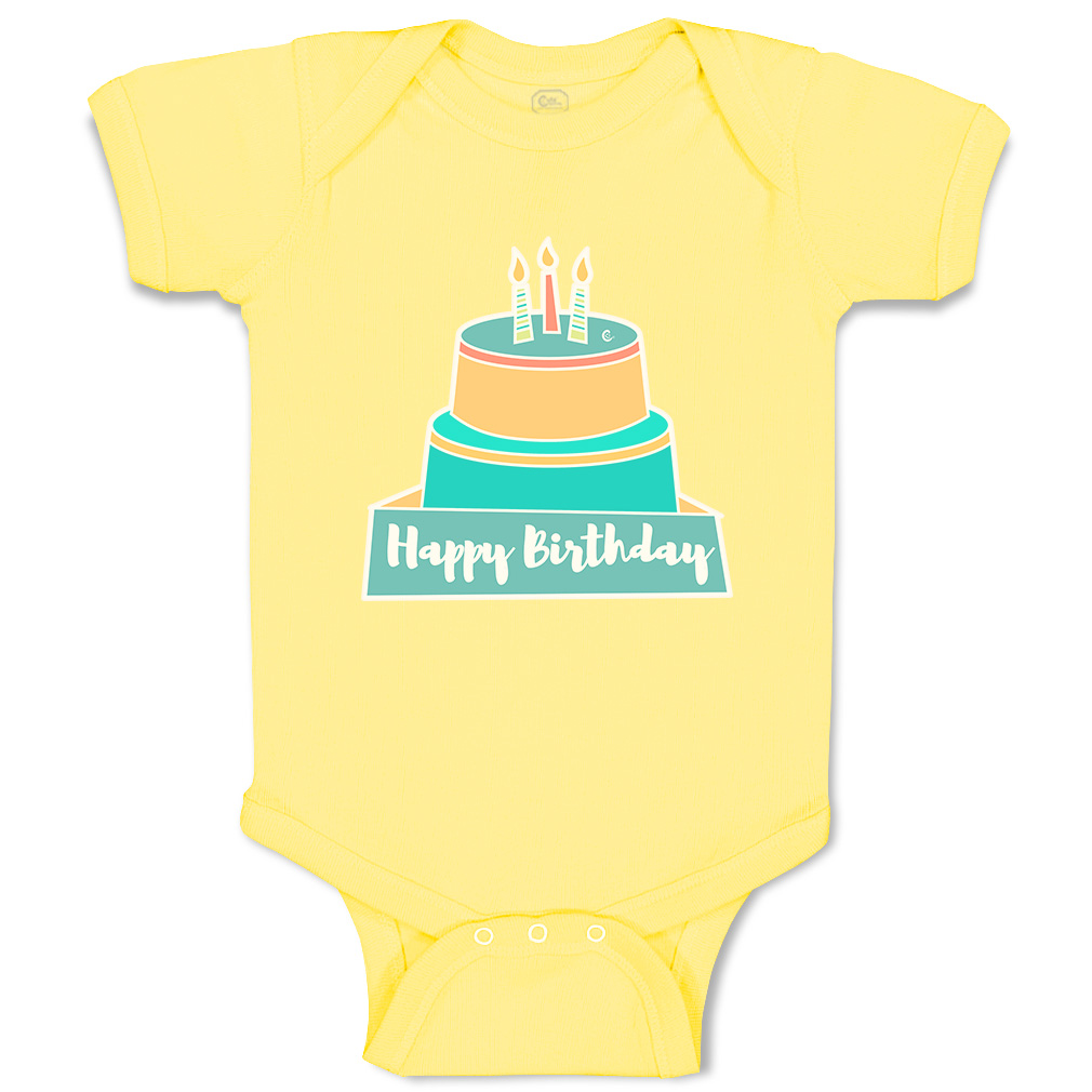 Baby Bodysuit Happy Birthday Cakes Funny Cotton Boy & Girl Baby Clothes - Picture 18 of 21