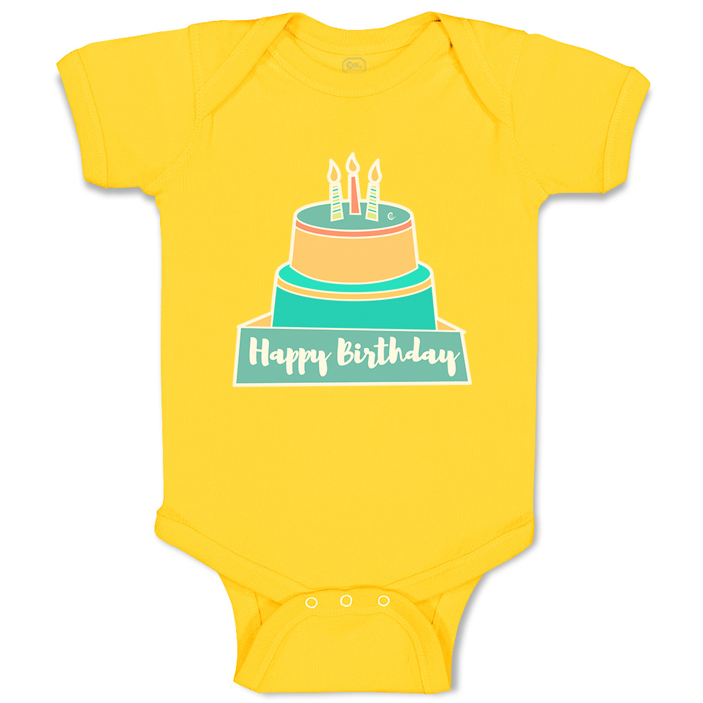 Baby Bodysuit Happy Birthday Cakes Funny Cotton Boy & Girl Baby Clothes - Picture 19 of 21
